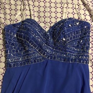 Strapless beaded formal dress